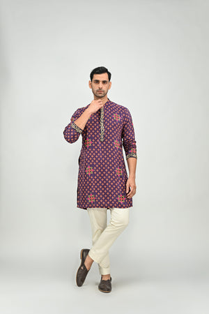 Plum Short Kurta Set image 1