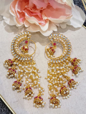 Kundan Waterfall Earrings image 2