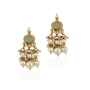 22KT Gold Plated Jadtar Stone Necklace Set image 6