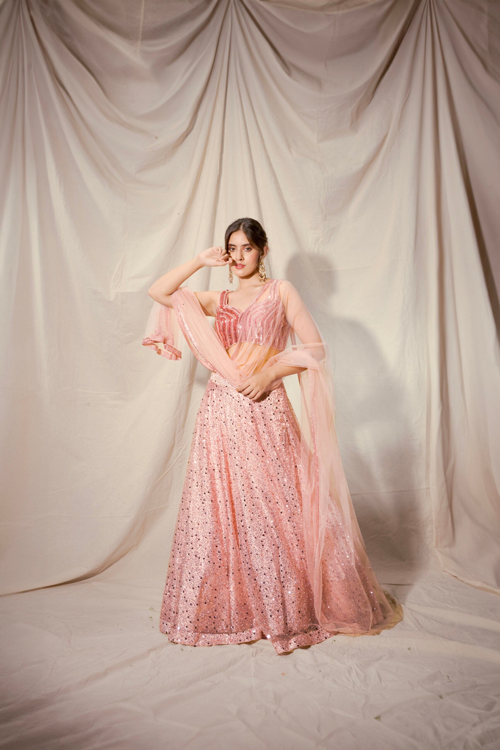 Rose Gold Glam Lehenga Set image 1