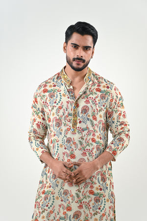 IB HIGHLIGHTED KURTA WITH COWL PANTS image 3