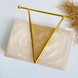 Gold V Clutch - White image