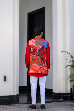 Dawn Highlighted Half Jacket Paidwan With Pants image 2