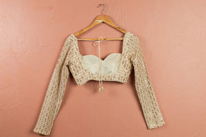 Ivory Sequin Starlight Lehenga Set image 3