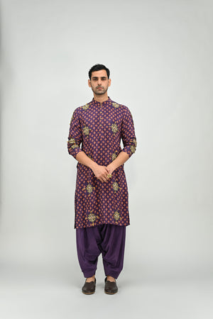 Plum Highlighted Paired with Cowl Pants image 4