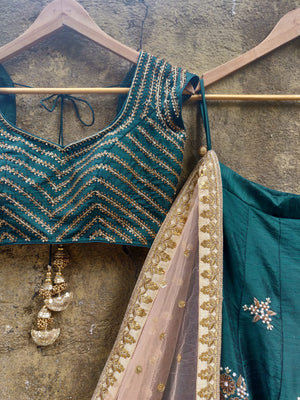 Green Bridal Lehenga Set image 1