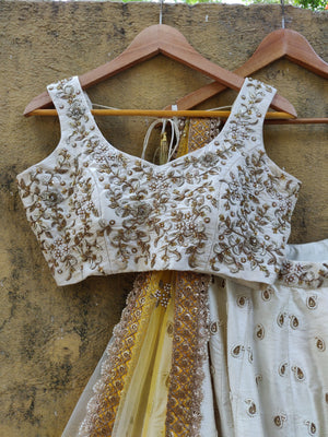 Ivory Lehenga Set with Shaded Dupatta image 2