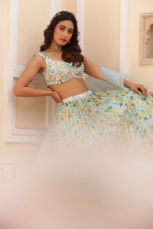 Three Tier Embroidered Lehenga image 1