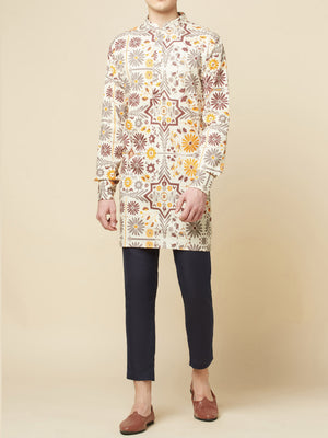Beige Garden Kurta Set image 1