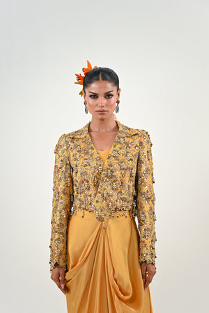 M EMBROIDERED JACKET DHOTI SET image 4