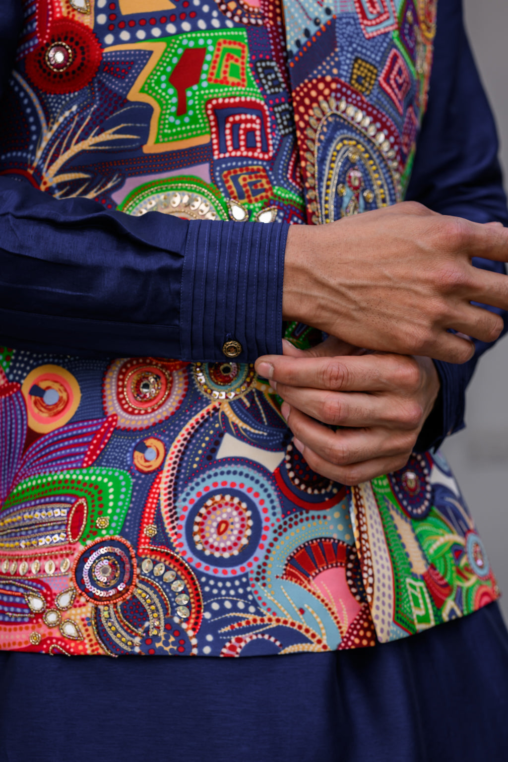 Iris Highligted Bundi Paired With Kurta and Pants image 1