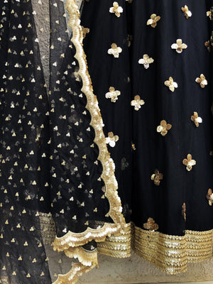 Black Bustier Blouse with Black Gold Skirt image 1