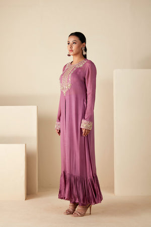 Mauve Majesty Zardosi Kurta Set image 3