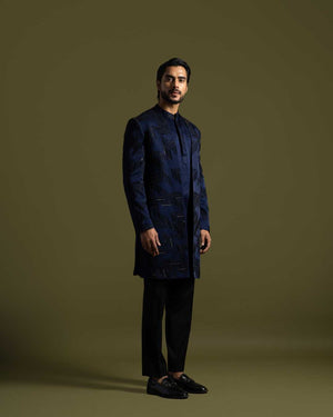 Navy Achkan Set image 4