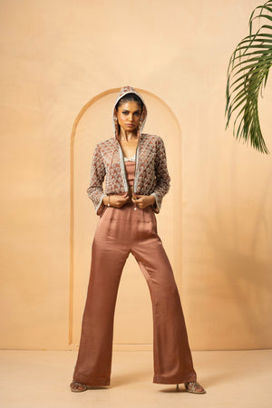 Metallic Rose Gold Embellished Co-ord Set image 2