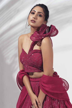 Pink Drama Lehenga image 1