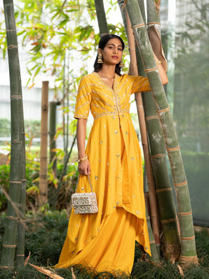 Yellow Raabya Kurta Sharara Set image 1