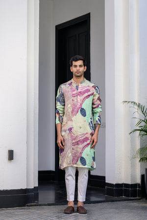 Eden Highlighted Kurta Paidawn With White Pants image 0