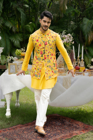 The Vasant Mosaic Nehru Kurta Set - Custom image