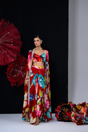 Our Peony Dhoti Skirt Set Printed Bralette image 3