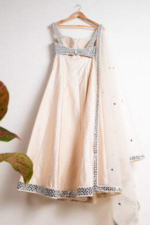 Champagne Cream Mirror Lehenga Set image 3