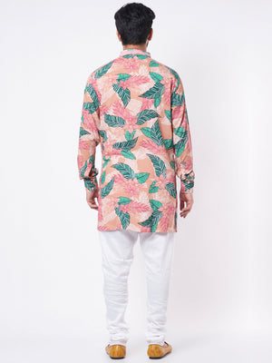 Tropical Peach Kurta Set image 2