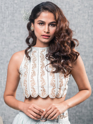 Mint Blue Lehenga Set image 2