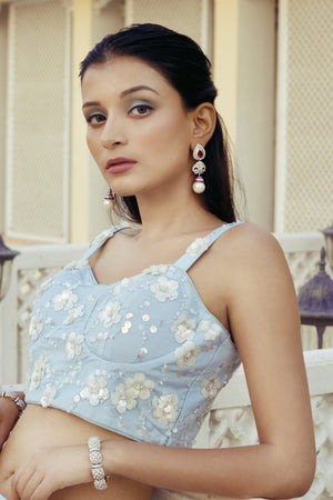 Powder Blue Bustier with Tulle Skirt image 1