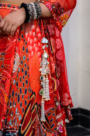 Dawn Highlighted Lehenga Paidawn With Highlighted Blouse And Highlighted Applique Dupatta image 5
