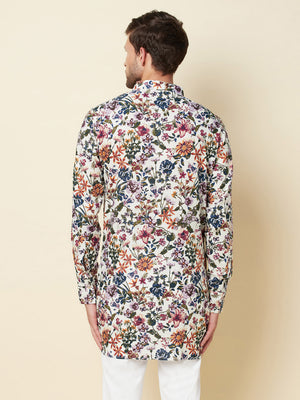 Floral Linen Kurta image 2