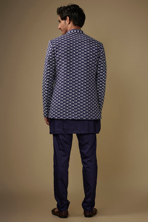 Blue Thread Work Indo Western Set image 2