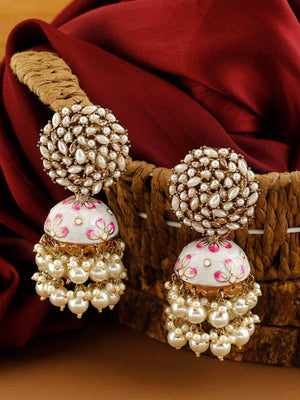 Dia Jhumka Earrings - Ivory image
