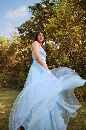 Powder Blue Bustier with Tulle Skirt image 2