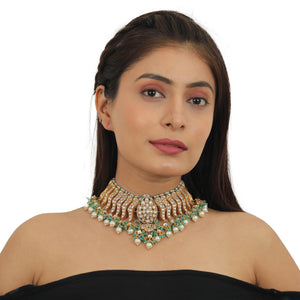 Sea Green Beaded Necklace Set image 1