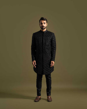 Black Achkan Set - L image