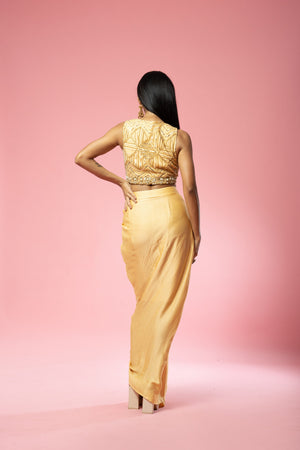 Golden Co-ord Dhoti Set image 5