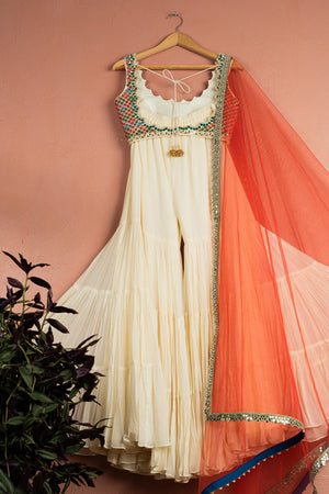 Ivory Kaleidoscope Dream Sharara Set image 1