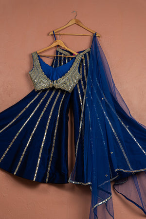 Azure Blue Sharara Set image 3