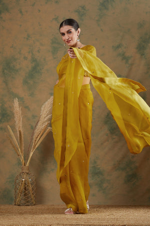 Golden Yellow Saree image 3