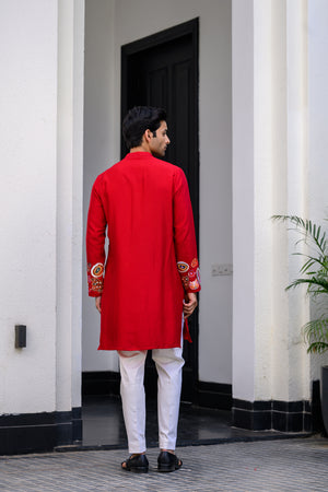 Dawn Highlighted Applique Kurta Paidawn With Pants image 1