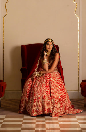 Rustic Red Bridal Lehenga Set image 6