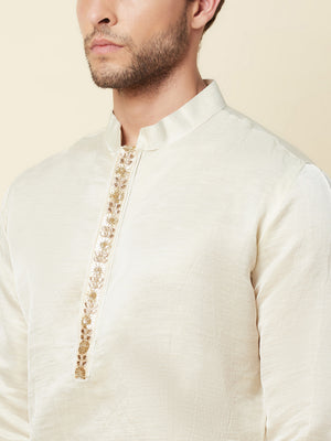 Cream Linen Kurta image 1