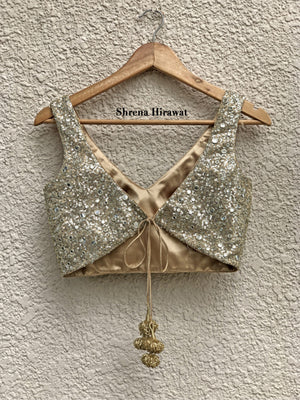 Gold Mirror Work Lehenga Set image 2
