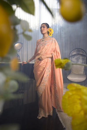 Lotus Zari Work Saree image 2