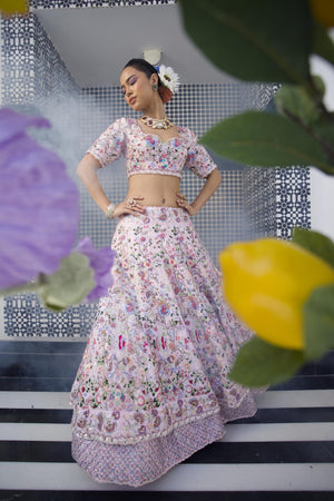 Light Pink Double Layer Lehenga image 2