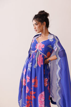 Blue Dori Work Kurta Set image 1