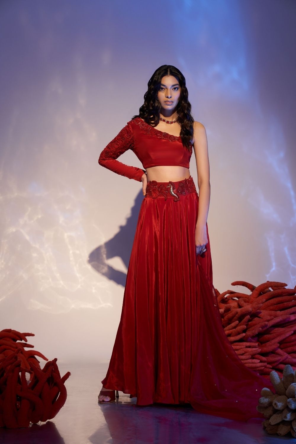 Radiant Red Palazzo Set image 1