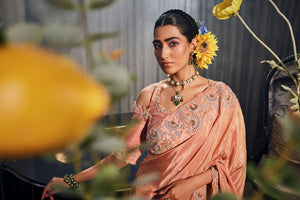 Lotus Zari Work Saree image 5
