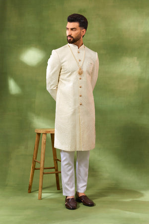 Ivory Box Embroidered Sherwani Set image 2