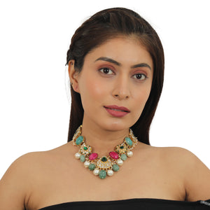 Multicolour Traditional Necklace Set image 3